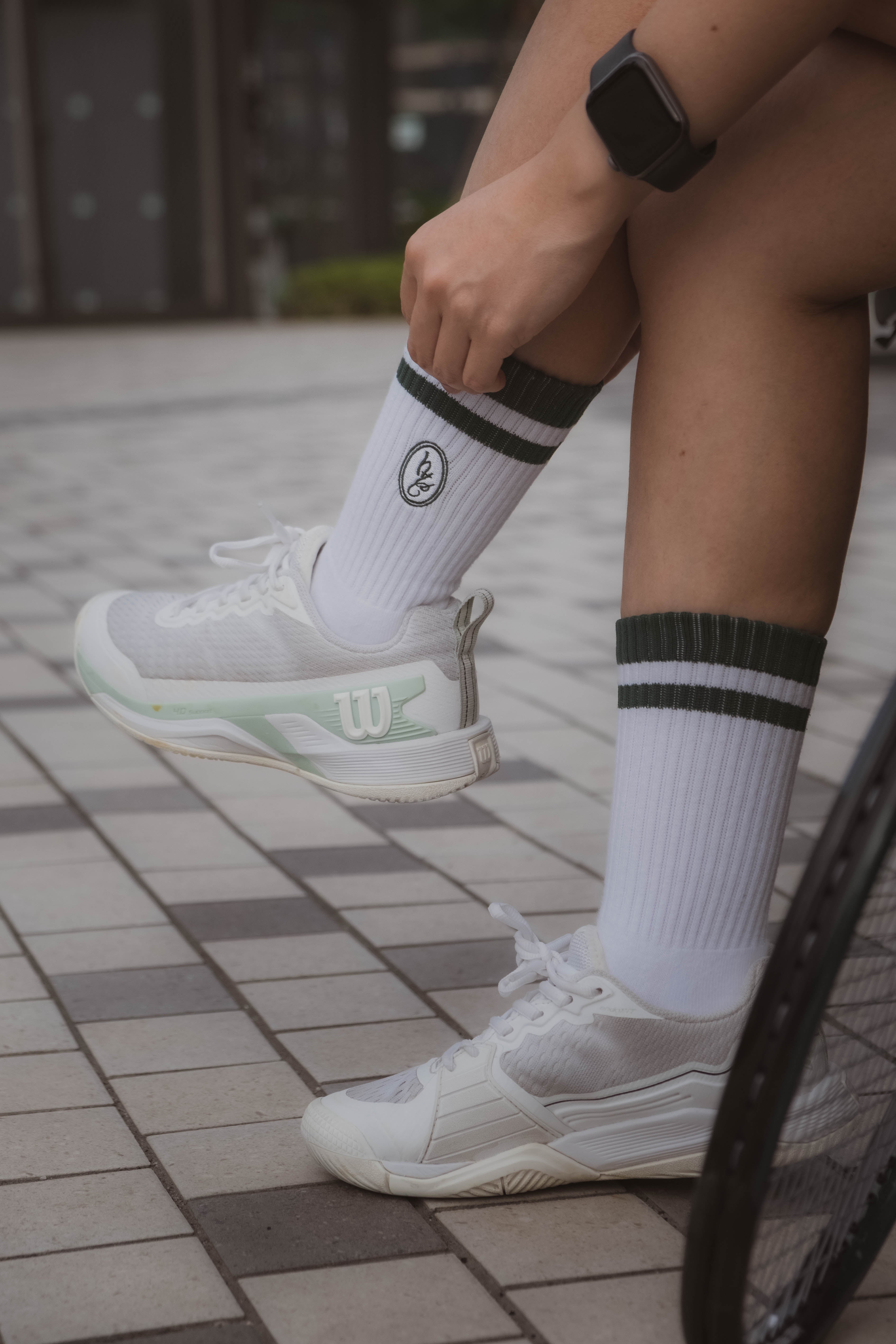HAFADAI x Solevenir Striped Socks - White/Field Green