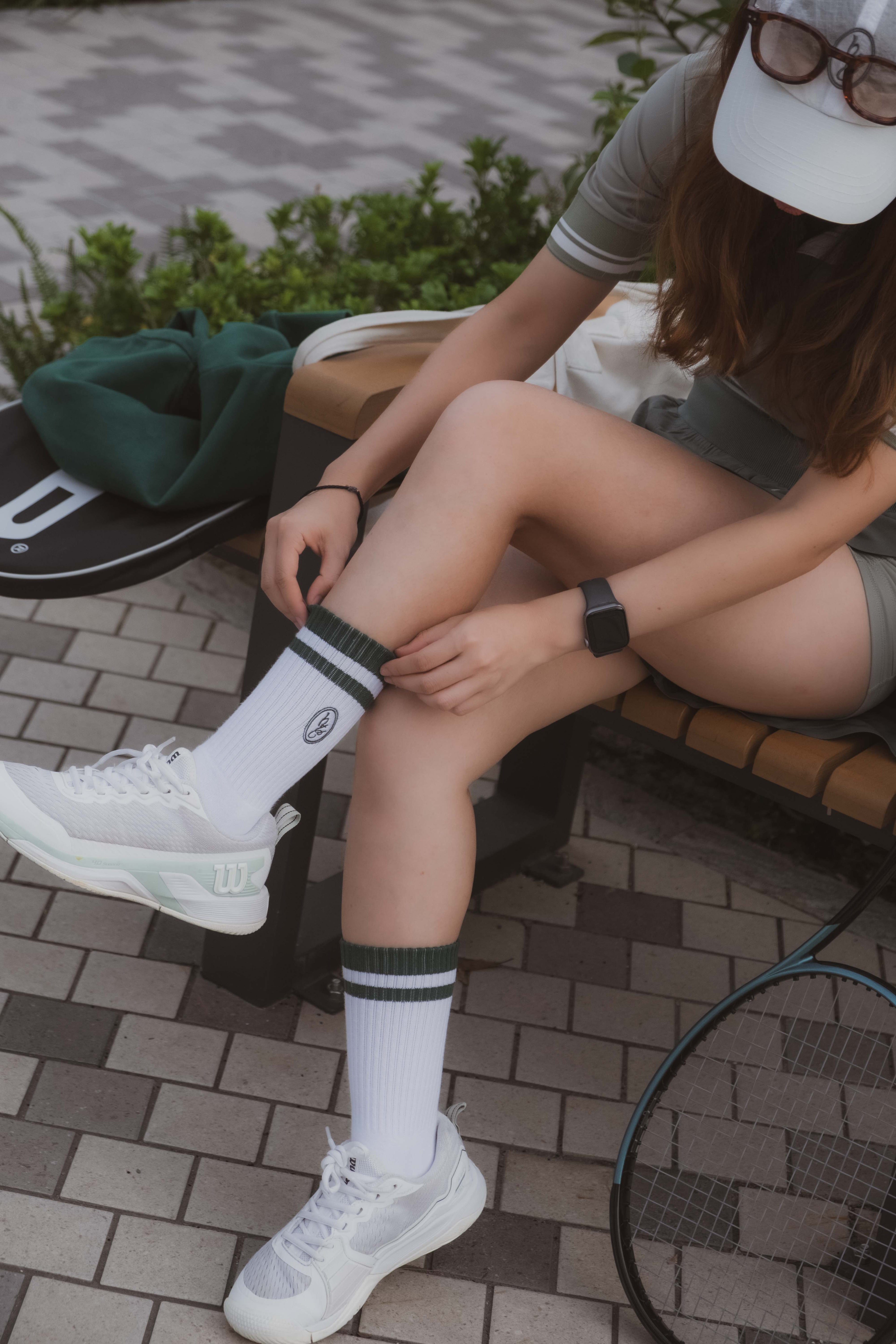 HAFADAI x Solevenir Striped Socks - White/Field Green