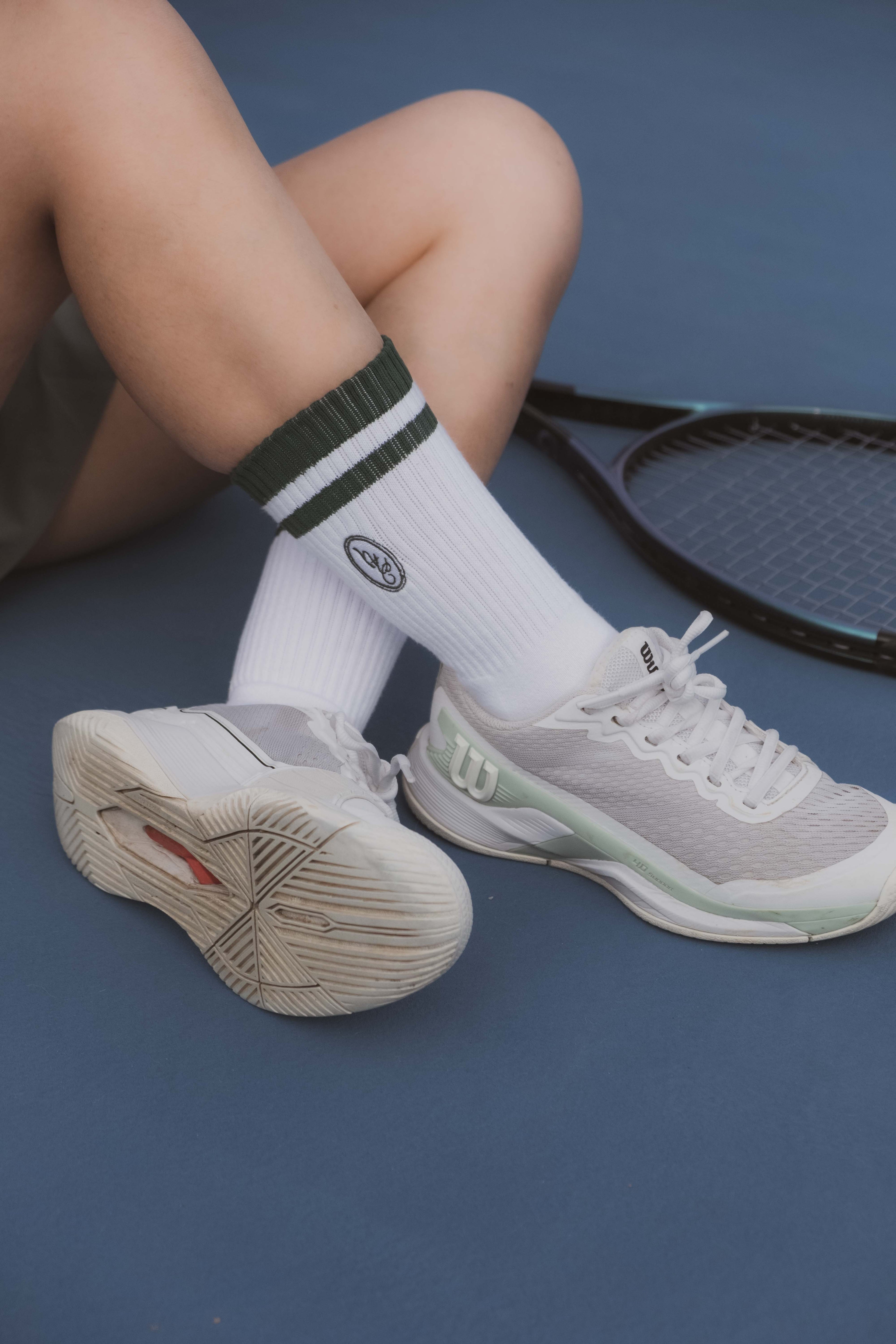 HAFADAI x Solevenir Striped Socks - White/Field Green