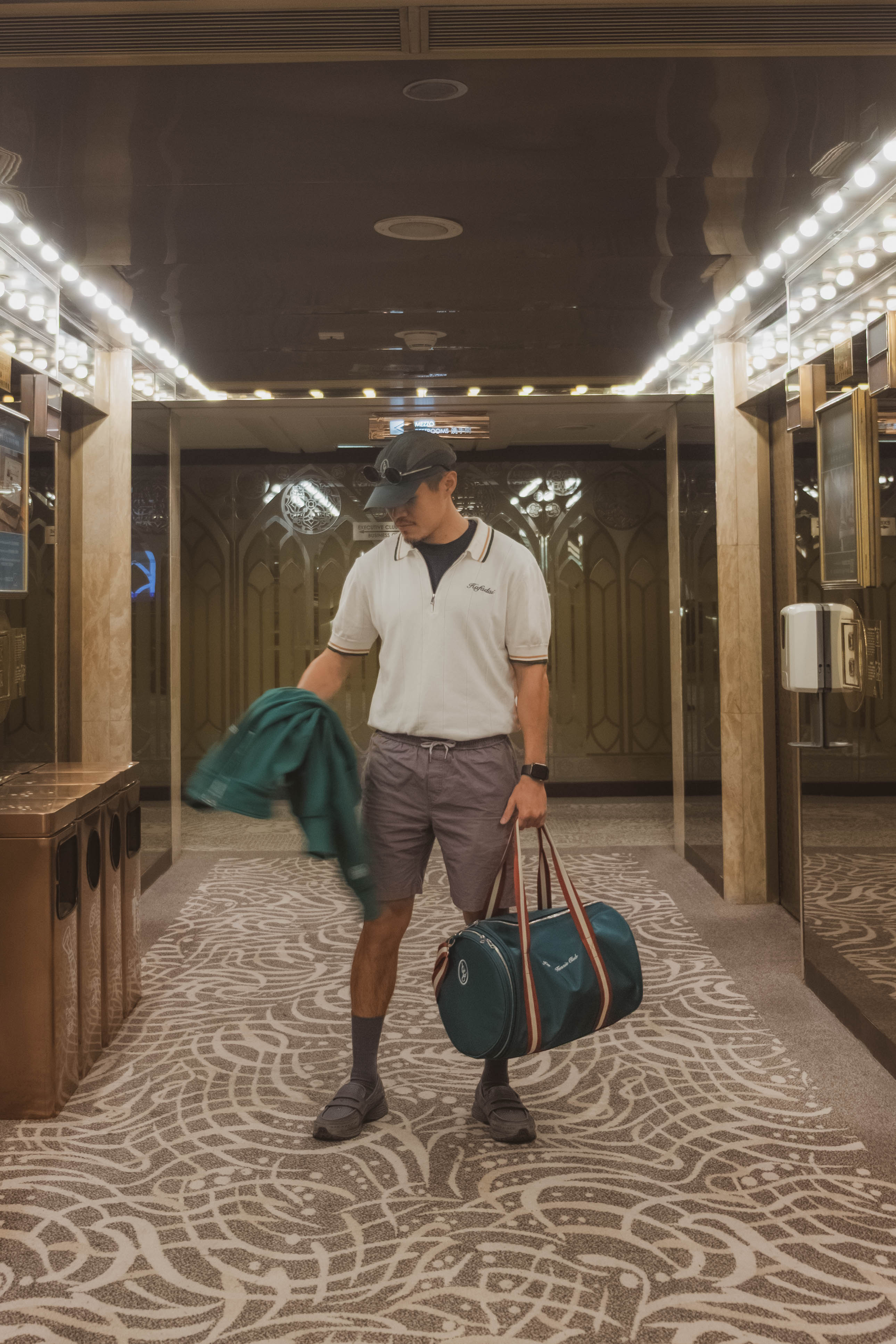 Classic Knit Polo - White/Clay/Field Green