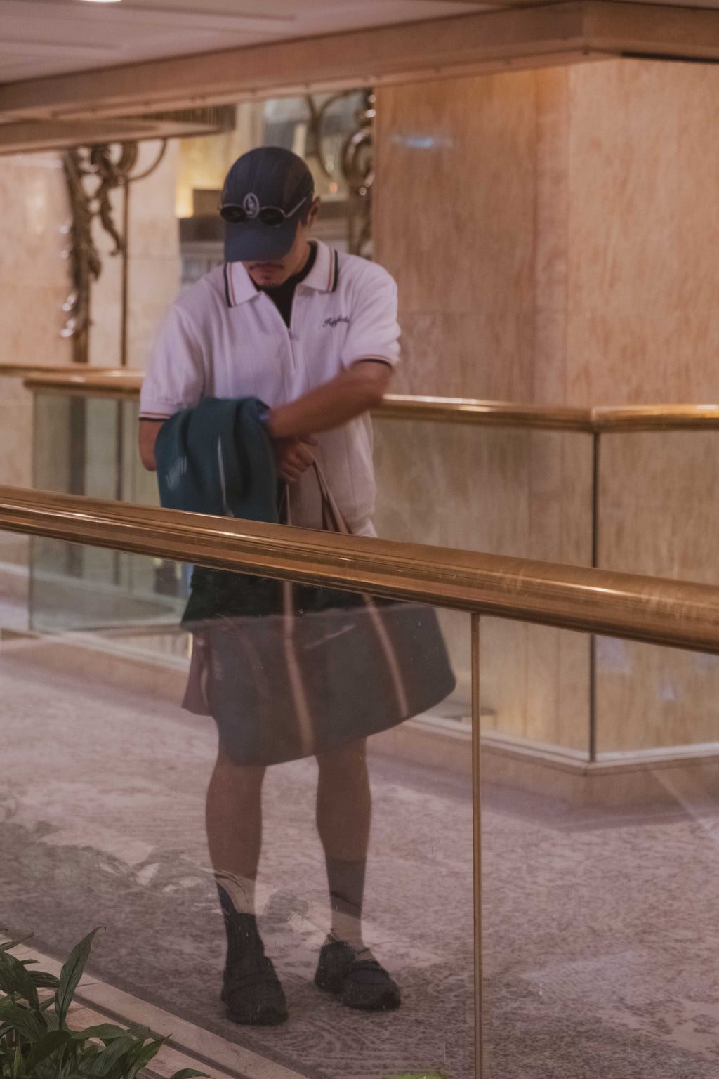 Classic Knit Polo - White/Clay/Field Green