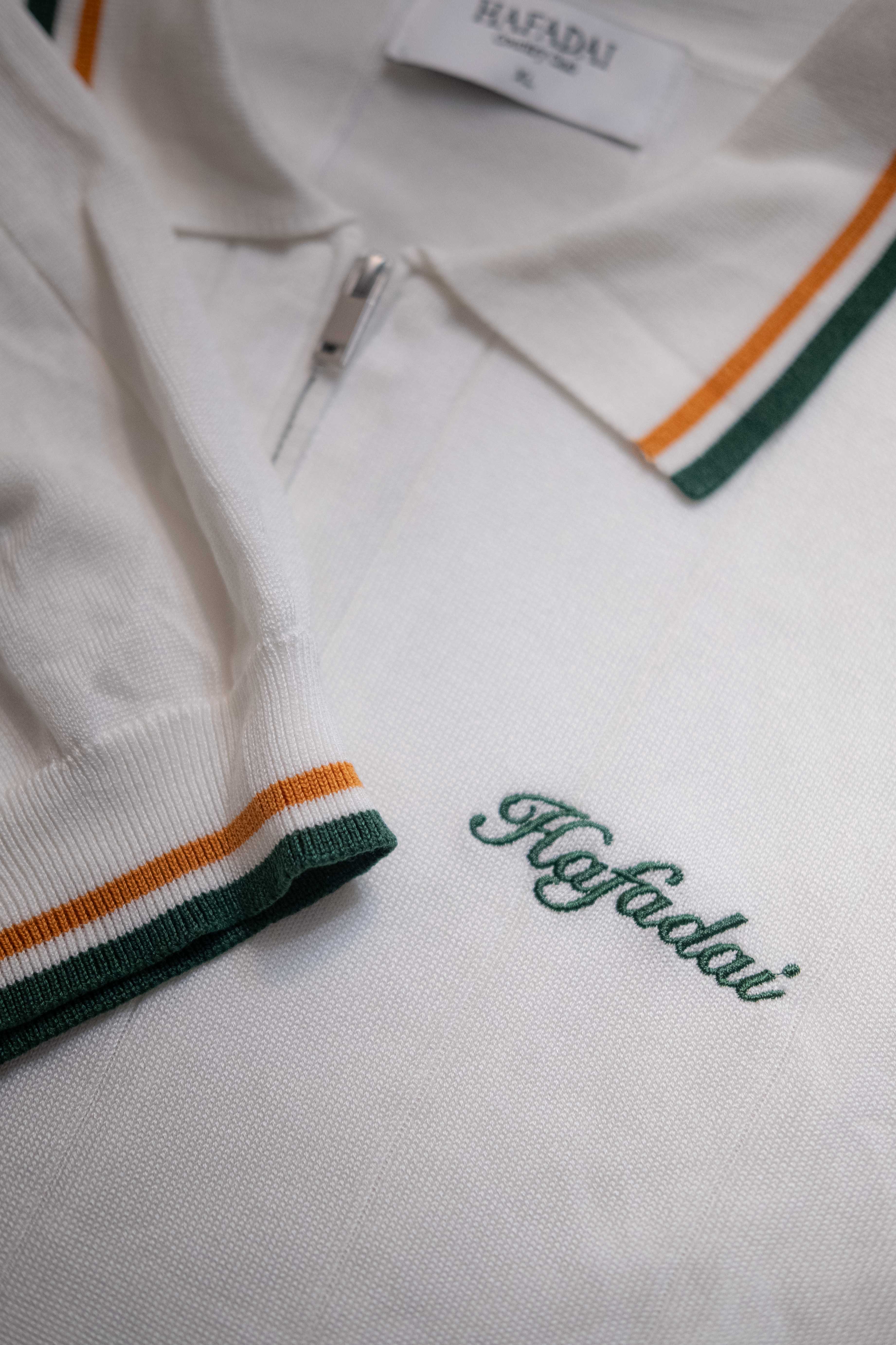The Court Polo - White/Clay/Field Green