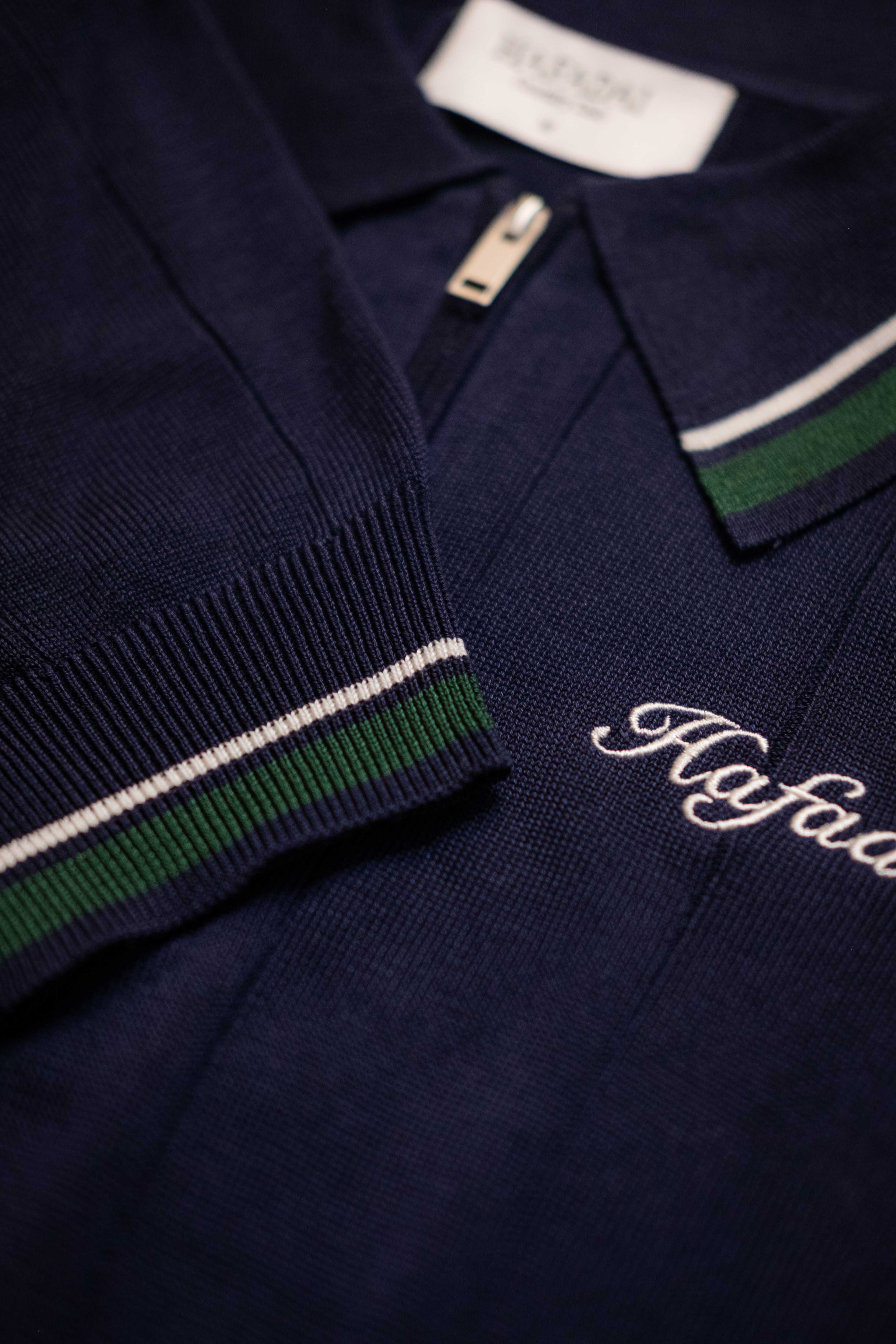 The Court Polo - Navy/White/Field Green