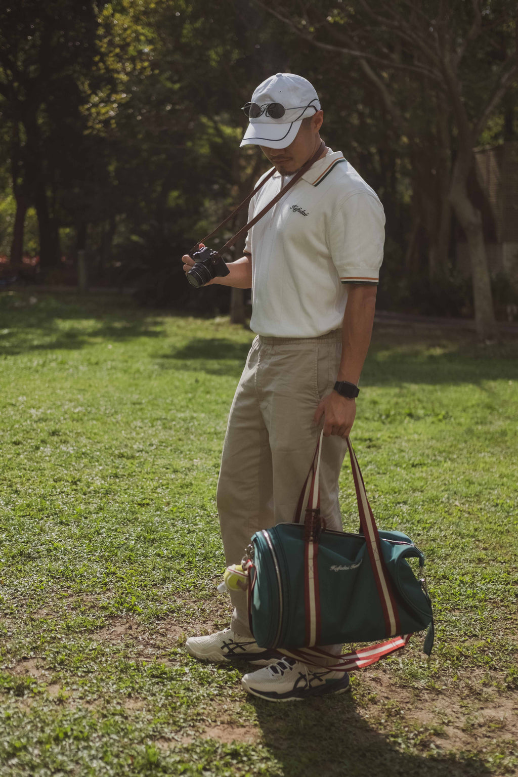The Court Polo - White/Clay/Field Green