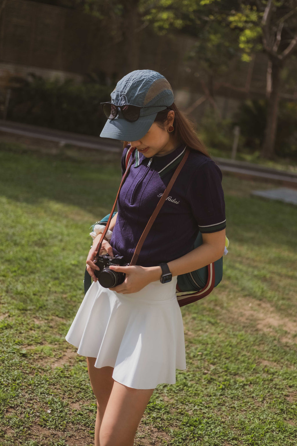 The Court Polo - Navy/White/Field Green
