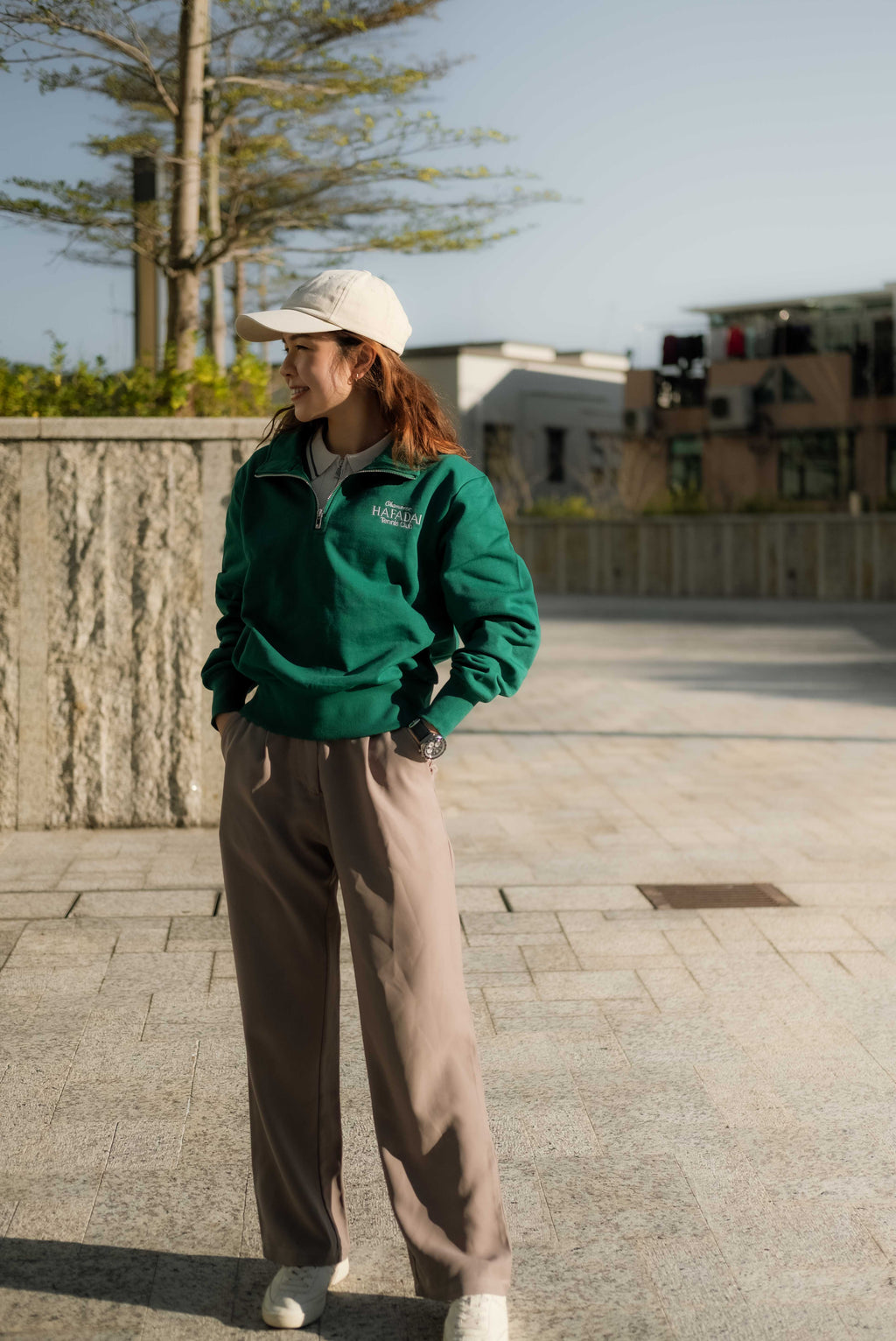 Classic Quarter Zip Sweatshirt - Field Green