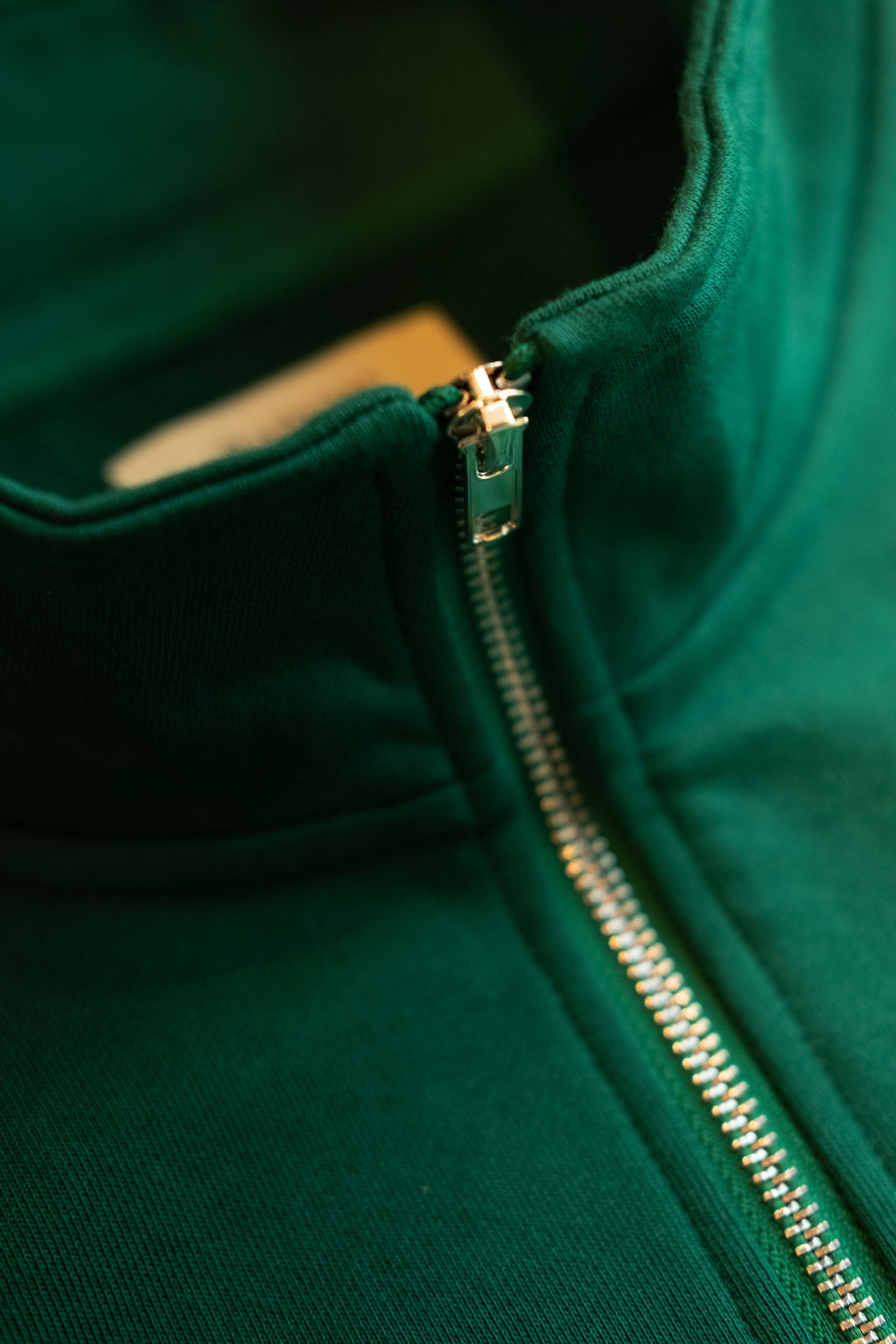 Classic Quarter Zip Sweatshirt In Field Green