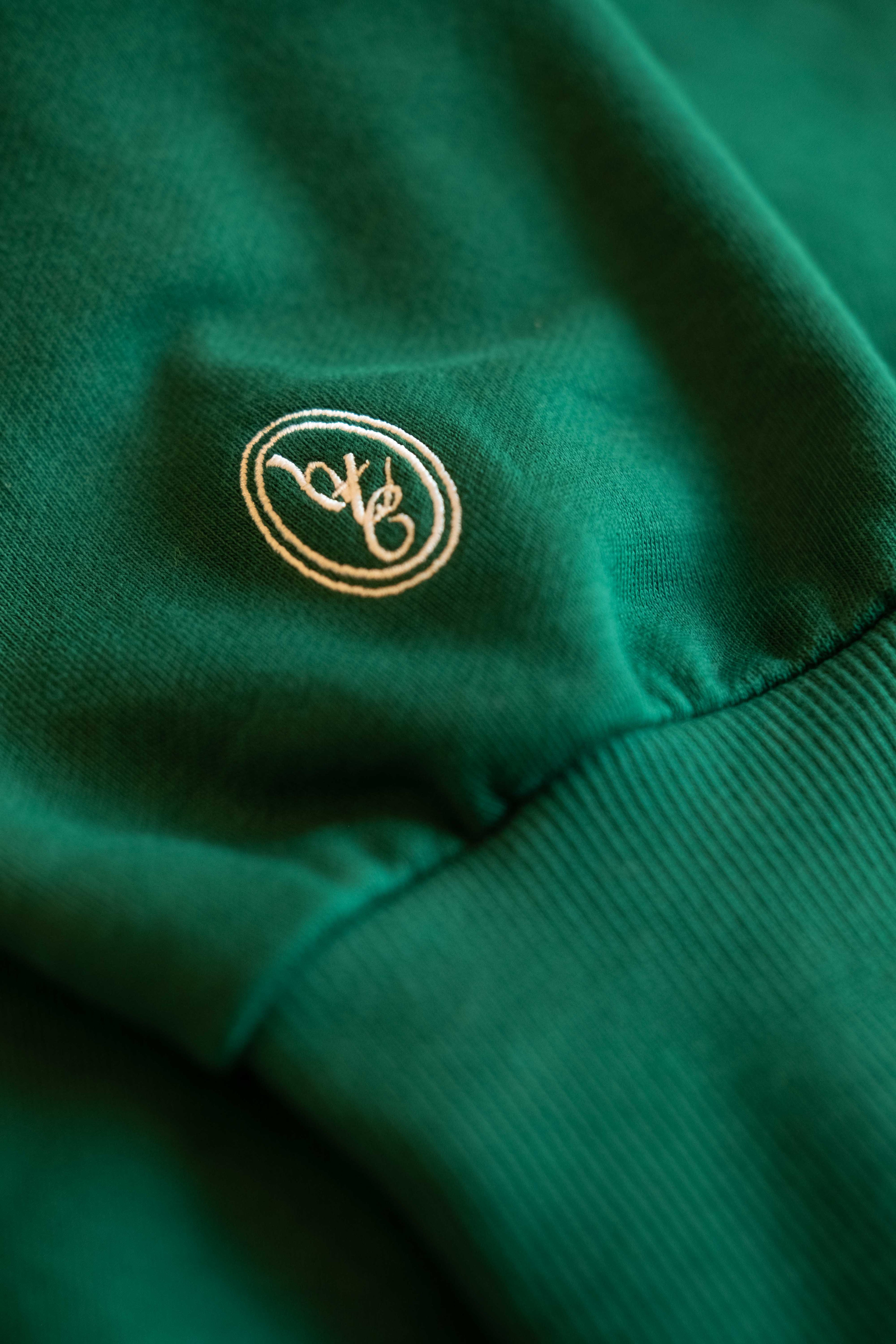 Classic Quarter Zip Sweatshirt In Field Green