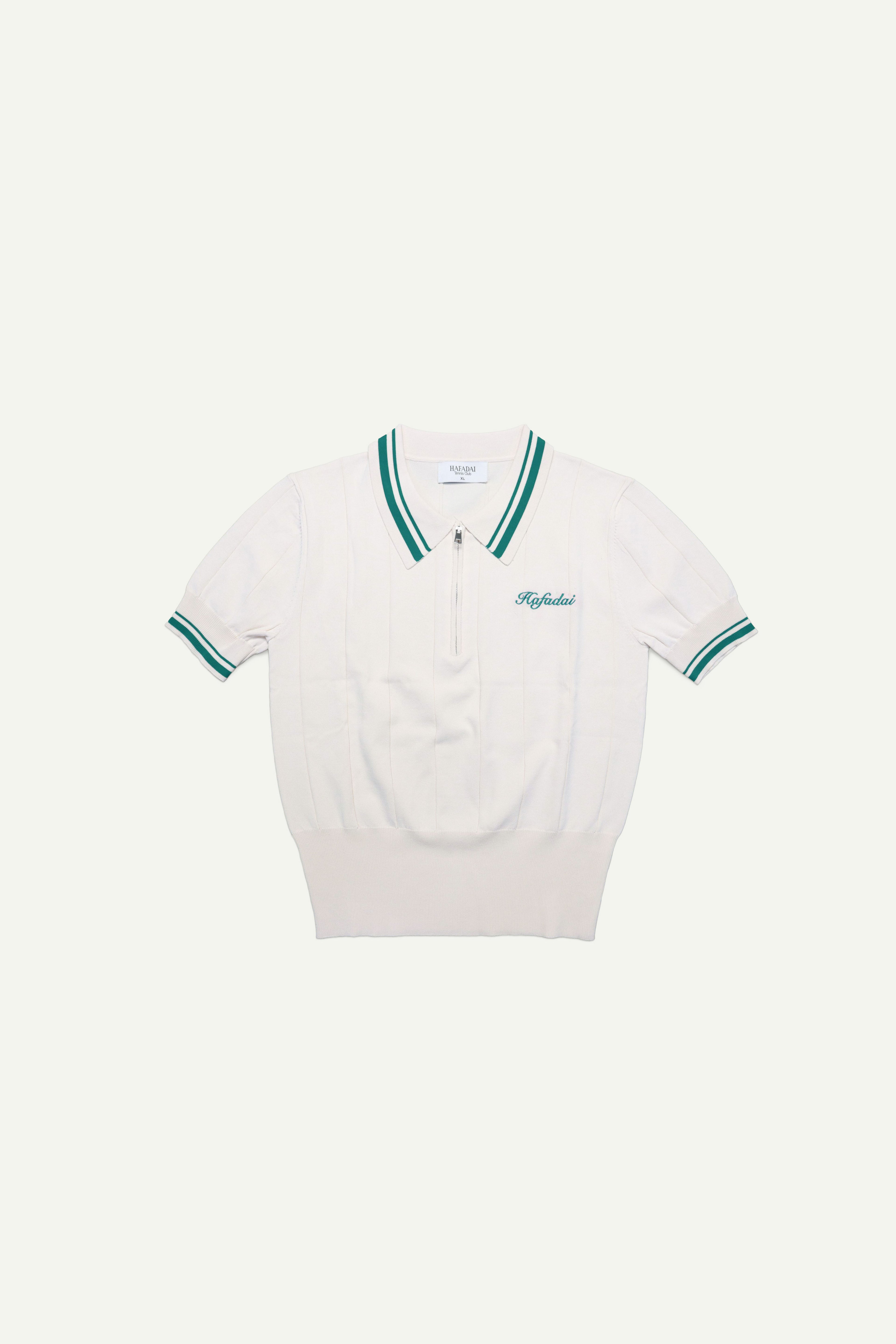 Classic Knit Polo In Off White
