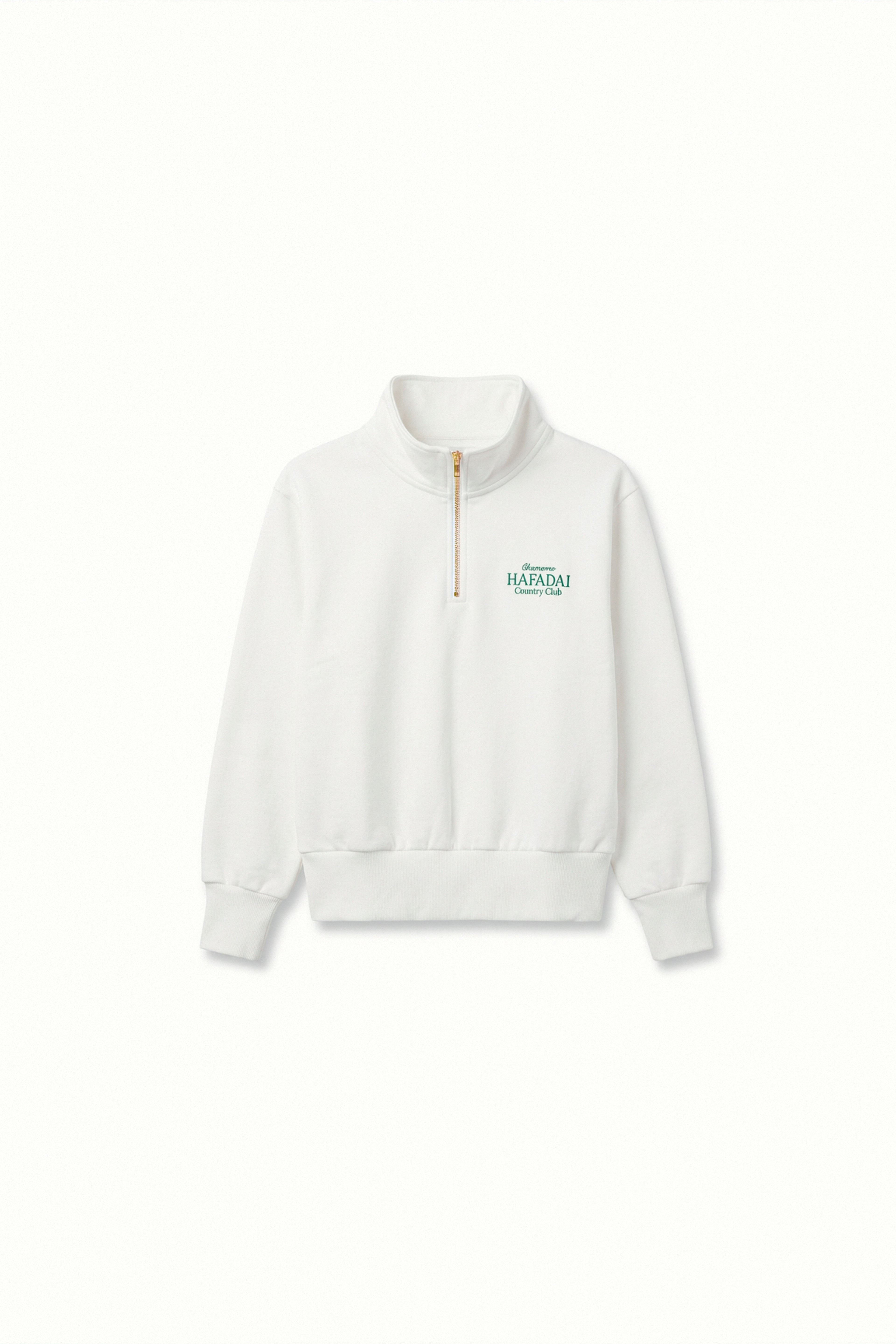 Classic Quarter Zip Sweatshirt - Off White